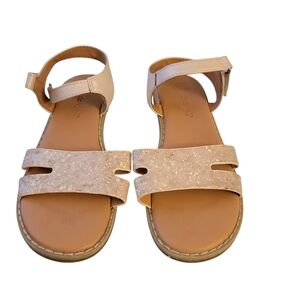 Cat & Jack Glitter Strap Sandals - Beige Pink